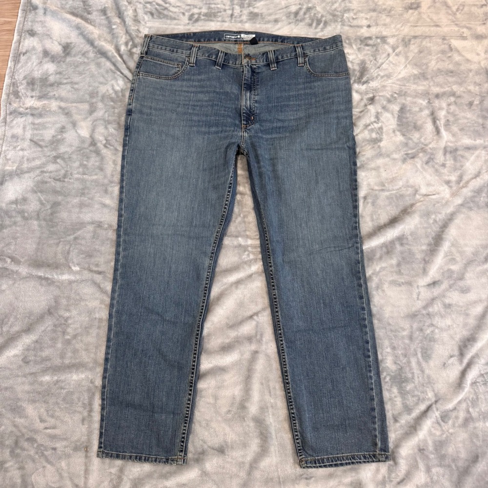Carhartt Mens Relaxed‎ Fit Jeans 44x32 Blue Denim Work jean  Built to Serve